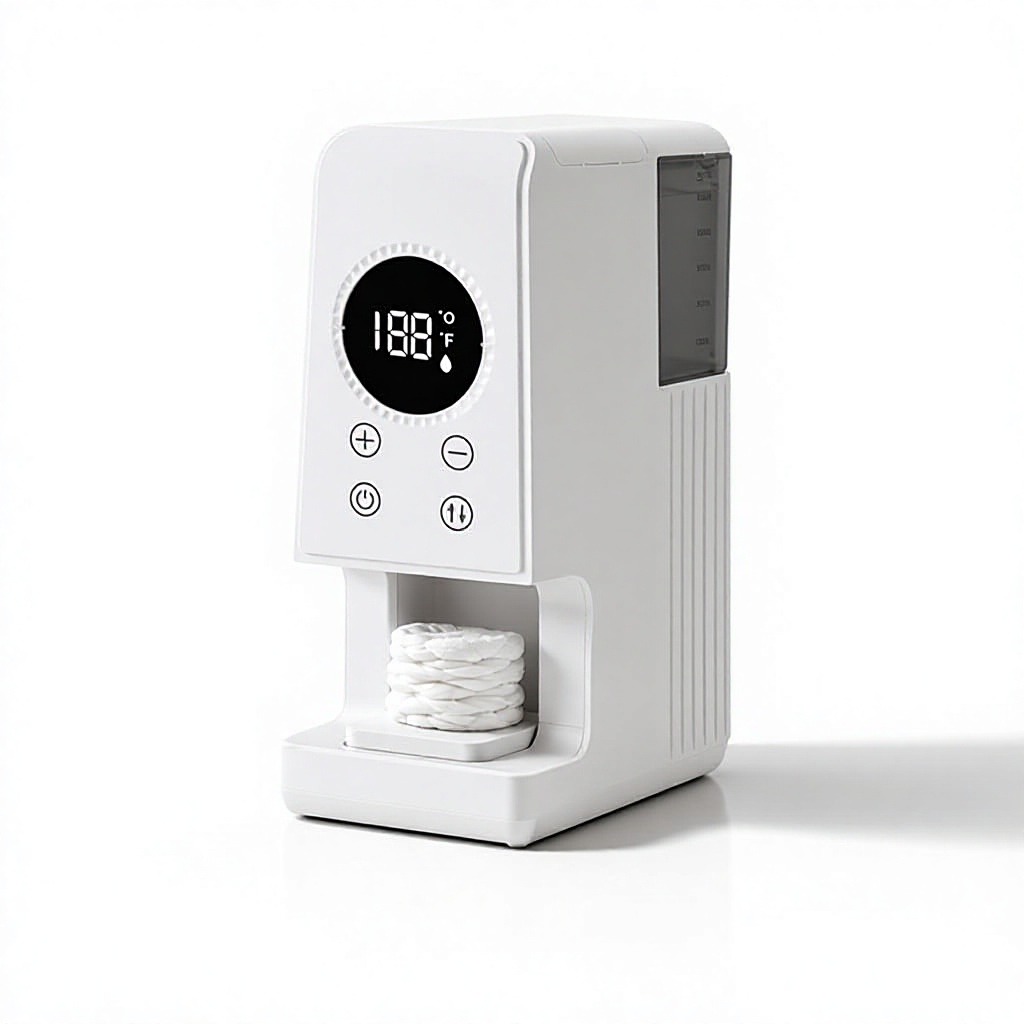 Baby Wipe Warmer - เครื่องอุ่นผ้าเช็ดตัวแบบไร้สายอัจฉริยะรุ่นใหม่สำหรับการชาร์จไร้สาย พร้อมระบบจ่ายผ้าเช็ดตัวอัตโนมัติสำหรับเด็กและผ้าเช็ดตัวแบบใช้ครั้งเดียว