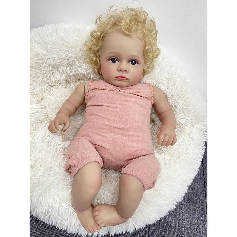 Baby Products For Curly Hair - 55 ซม.Reborn เด็กวัยหัดเดินตุ๊กตาเด็ก Tutti ทองผมหยิกนุ่มน่ากอด Handmade
