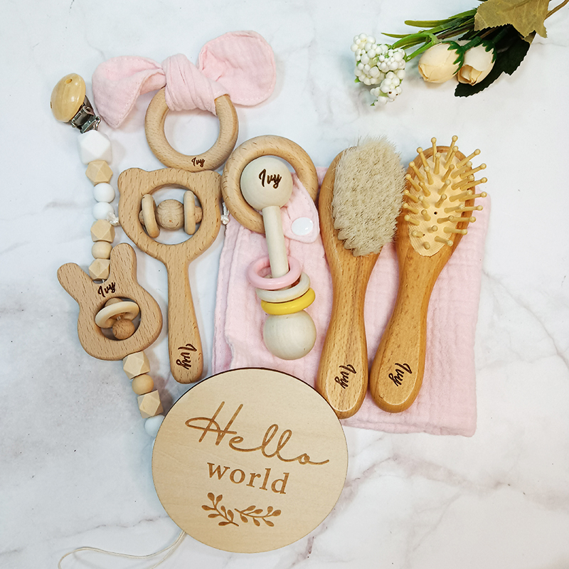 Baby Rattle Toy Set - 8 ชิ้น Custom ชื่อทารกแรกเกิดของเล่นชุดของขวัญ 0-12 เดือนเด็ก
