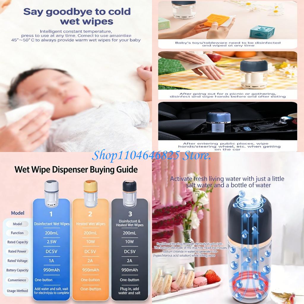 Baby Wipe Warmer - เครื่องอุ่นผ้าเช็ดทำความสะอาดแบบพกพาพร้อมจอแสดงผล LED เครื่องทำความร้อนผ้าเช็ดตัวเปียกที่มีประสิทธิภาพ