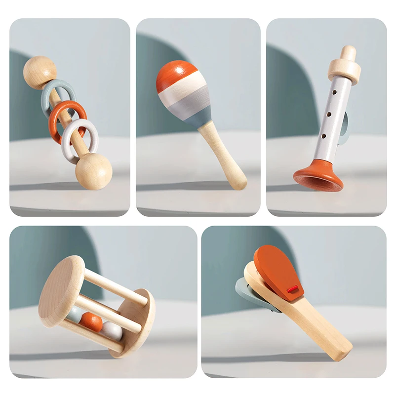 ชุดเครื่องดนตรีเด็ก 5 ชิ้น ของ - Baby Rattle Toy Set บทวิจารณ์และราคา