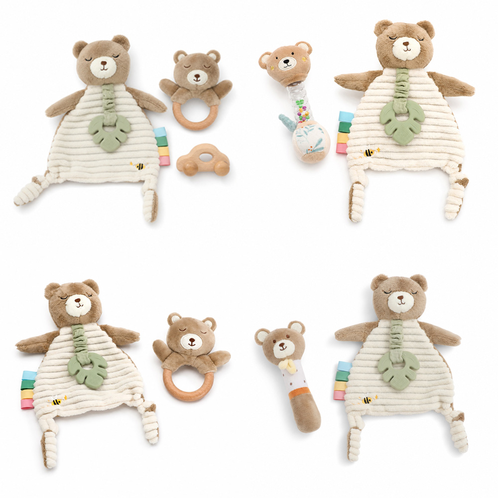 ชุดผ้าห่มและของเล่นตุ๊กตาหมีกา - Baby Rattle Toy Set บทวิจารณ์และราคา