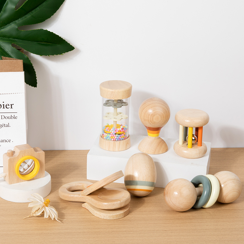 Montessori ของเล่นไม้ 7 ชิ้น B - Baby Rattle Toy Set บทวิจารณ์และราคา